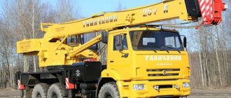 Truck crane Galichanin 25 tons based on KamAZ