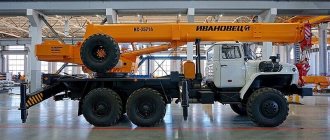 Truck crane Ivanovets KS-35714/KS-35715: boom equipment, preparation for work, design, diagrams