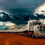 Road train traveling in Australia