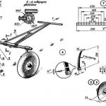 Drawings of a manual hiller for potatoes