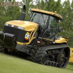 Crawler tractor on grass