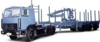 Characteristics, features, design of MAZ timber trucks