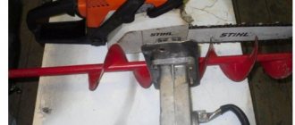 Ice drill from a chainsaw