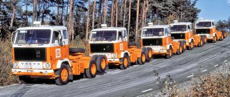 Batch of Volvo F89-32 (6x2) for Sovtransavto, 1975. Total in 1971–1977. 21,005 F89 family trucks were produced 