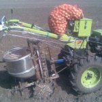 Dimensions of potato planter for walk-behind tractor, drawing dimensions