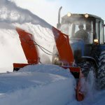 Rotary snow blower based on the MTZ wheeled tractor