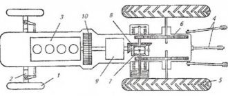 Layout of the main parts, mechanisms and parts of a wheeled tractor