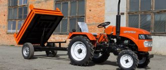 Technical characteristics of the Uralets mini tractor