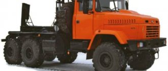 Technical characteristics, features and design of KrAZ 64372 timber trucks