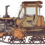 Transmission, engine, cabin and chassis of the T-150 tractor