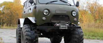 UAZ on low-pressure tires - stages of conversion into an all-terrain vehicle